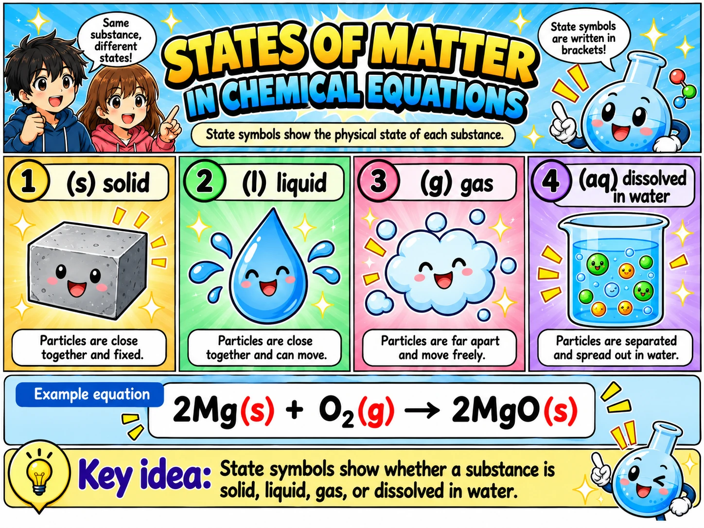 MOSAIC Chemistry Topic 2.2: States of Matter in Chemical Equations illustration from source PDF page 32