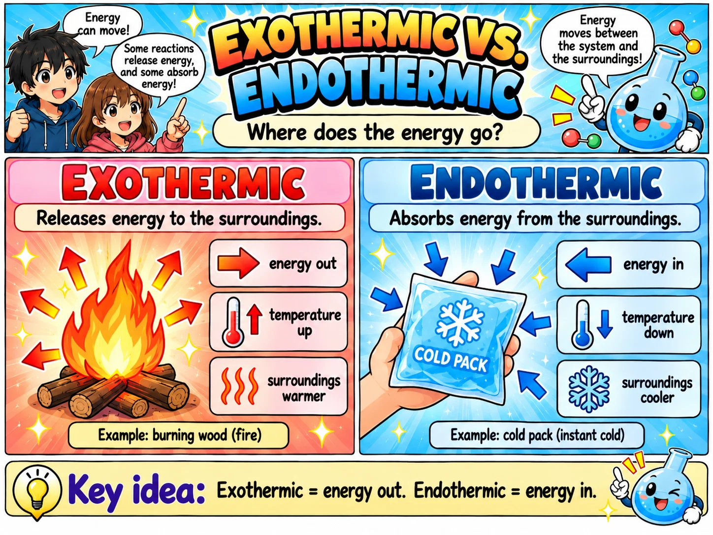 MOSAIC Chemistry Topic 2.3: Exothermic vs. Endothermic illustration from source PDF page 28