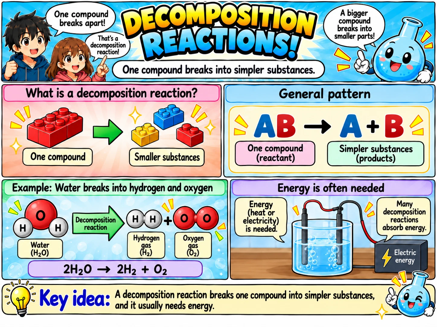 MOSAIC Chemistry Topic 2.4: Decomposition Reactions illustration from source PDF page 8