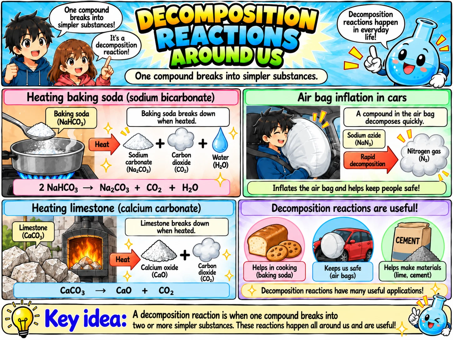 MOSAIC Chemistry Topic 2.4: Decomposition Reactions Around Us illustration from source PDF page 12