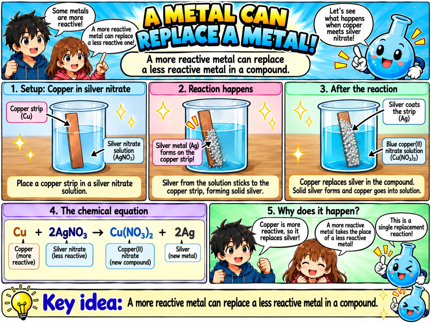 MOSAIC Chemistry Topic 2.4: A Metal Can Replace a Metal illustration from source PDF page 16