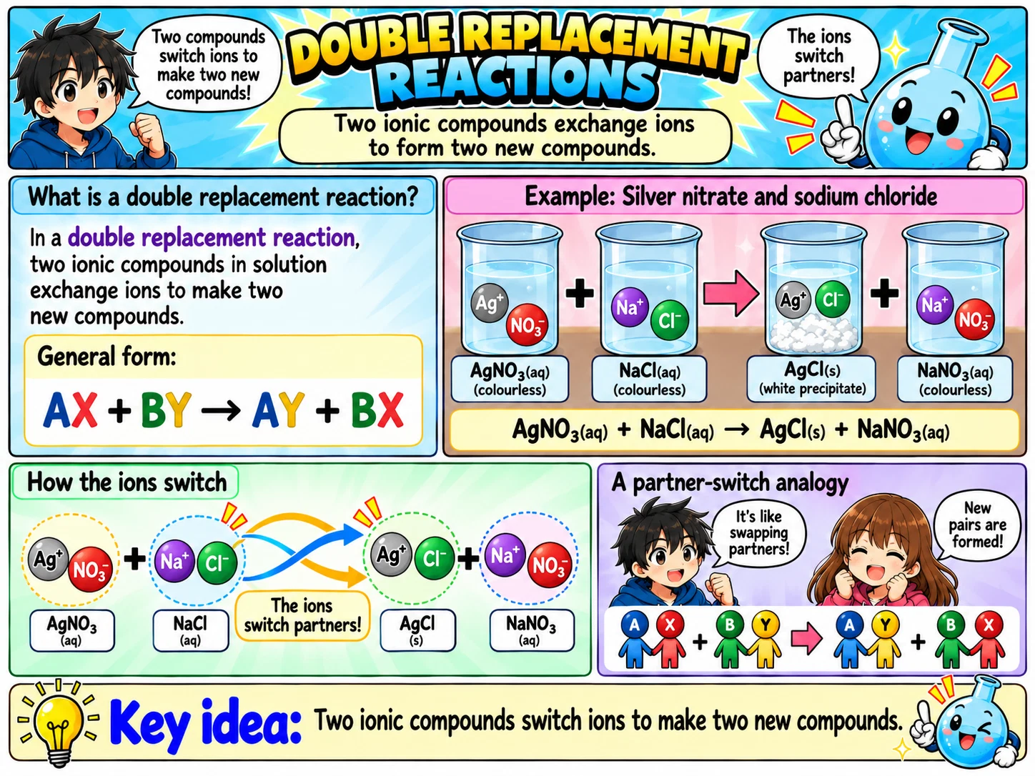 MOSAIC Chemistry Topic 2.4: Double Replacement Reactions illustration from source PDF page 20