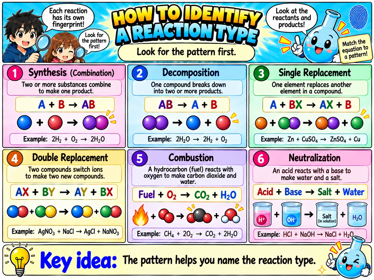 MOSAIC Chemistry Topic 2.4: How to Identify a Reaction Type illustration from source PDF page 47