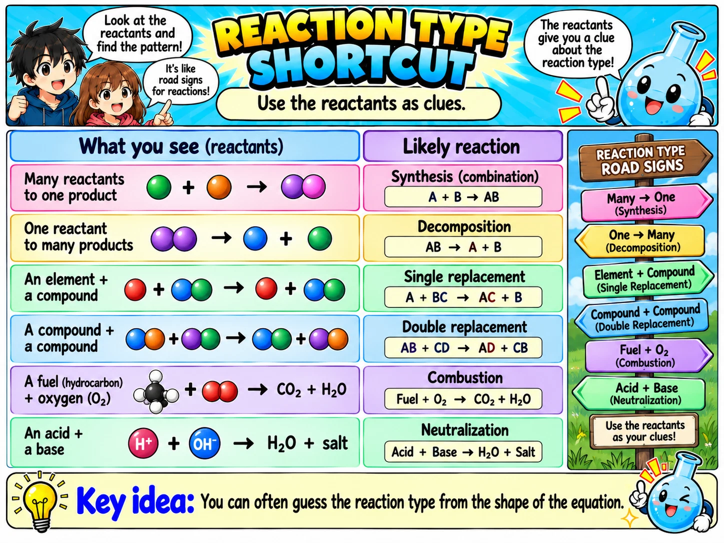 MOSAIC Chemistry Topic 2.4: Reaction Type Shortcut illustration from source PDF page 49