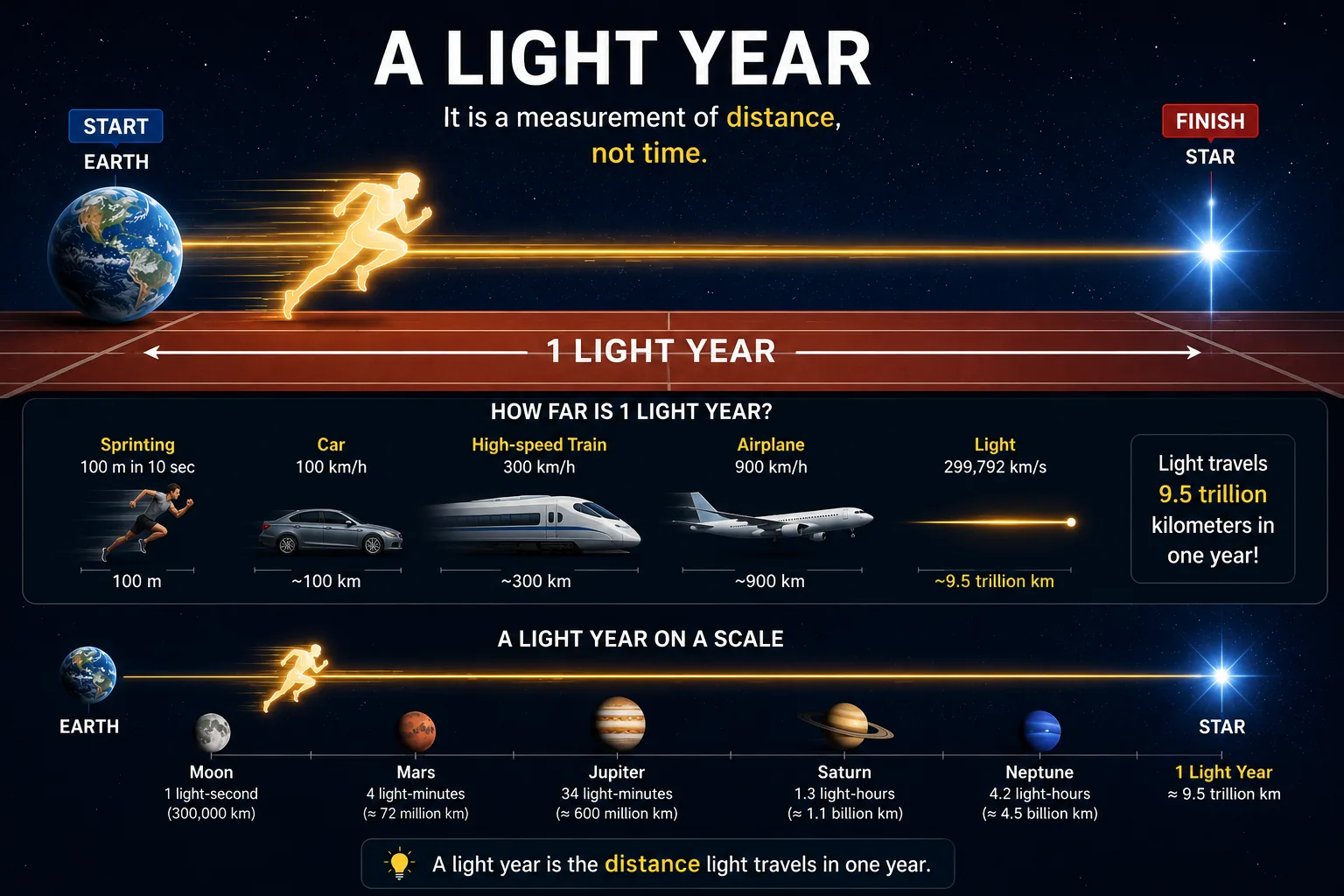 Light-year distance illustration