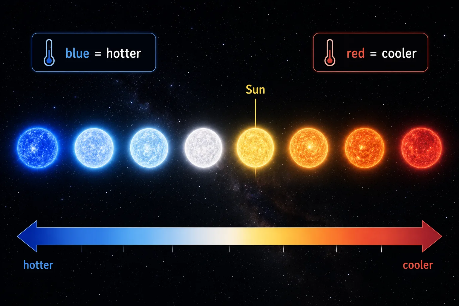 Star colour and temperature comparison