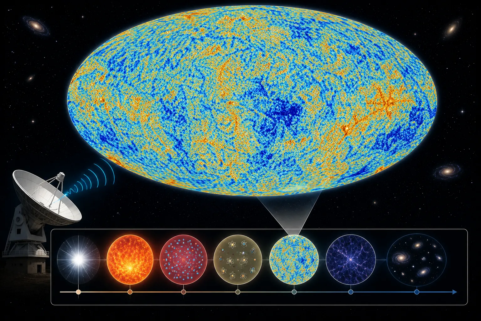 Cosmic microwave background radiation timeline