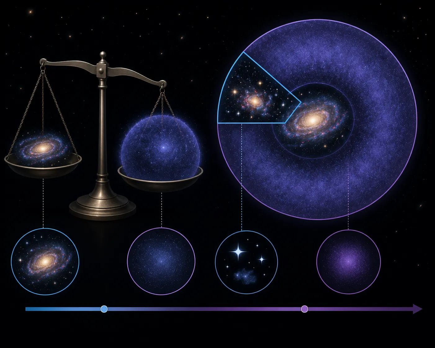 Comparison of dark matter and visible matter