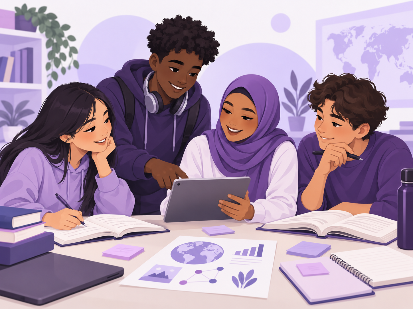 Students learning together
