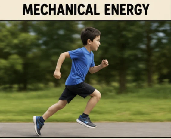 Runner showing mechanical energy