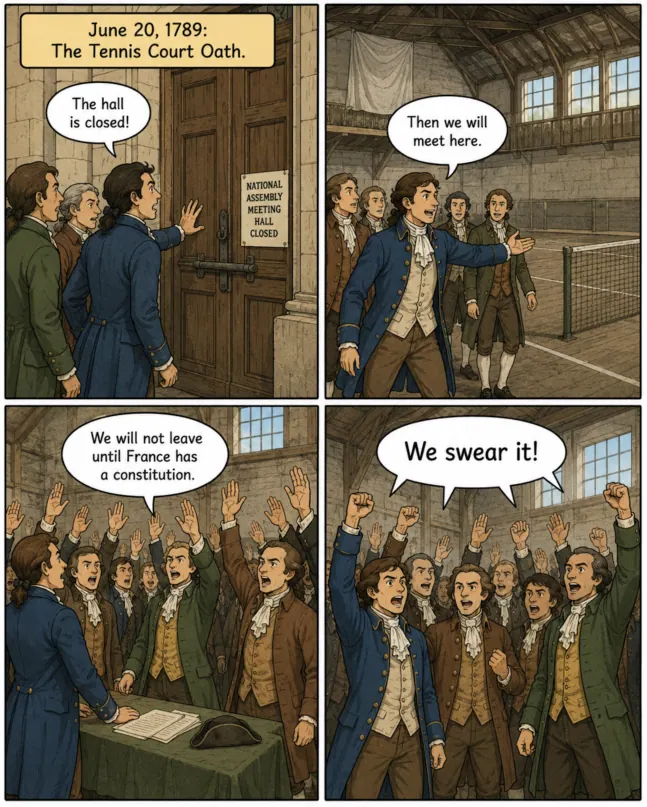 Original MOSAIC illustrated lesson: The Tennis Court Oath