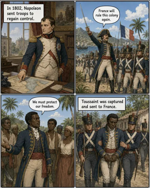 Original MOSAIC illustrated lesson: Napoleon Sends Troops and Toussaint Is Captured