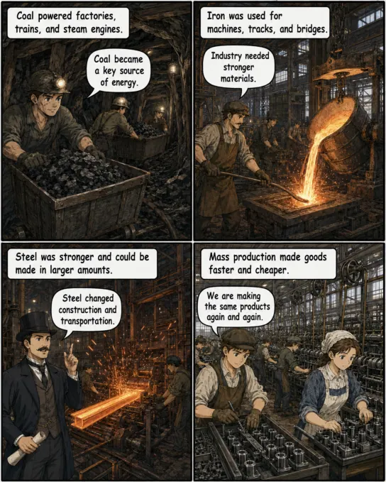 Original MOSAIC illustrated lesson: Coal, Iron, Steel, and Mass Production