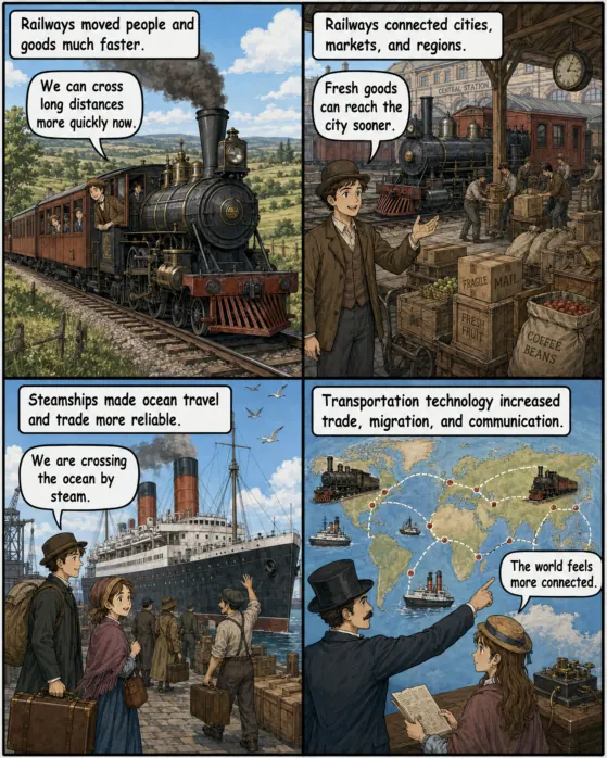 Original MOSAIC illustrated lesson: Railways and Steamships