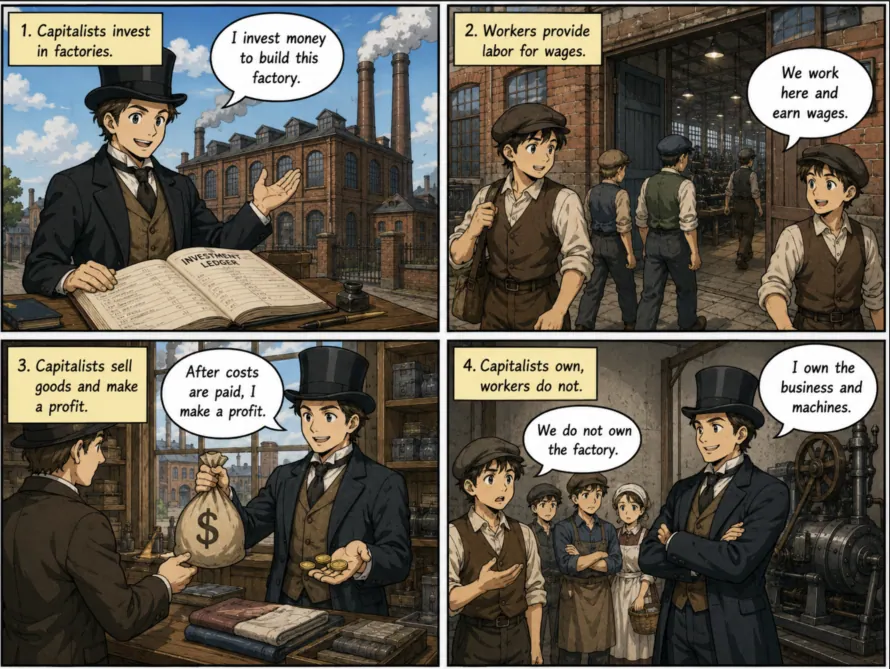 Original MOSAIC illustrated lesson: Capitalism, Owners, and Wage Workers