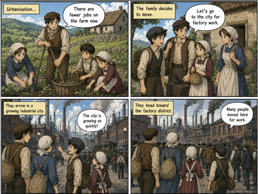 Original MOSAIC illustrated lesson: Urbanization