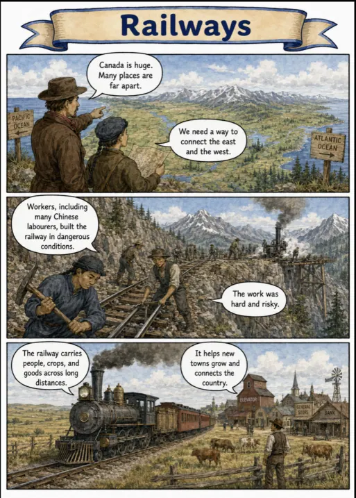 Original MOSAIC illustrated lesson: Railways: Connecting Canada Across Long Distances