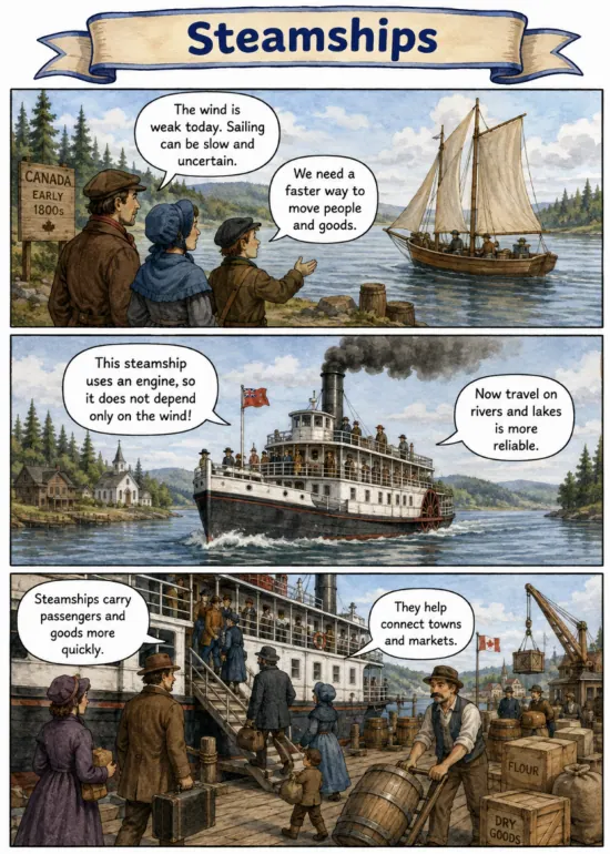 Original MOSAIC illustrated lesson: Steamships: Faster and More Reliable Water Travel